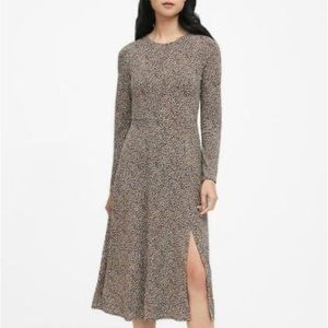 Banana Republic Black and Brown Midi Dress